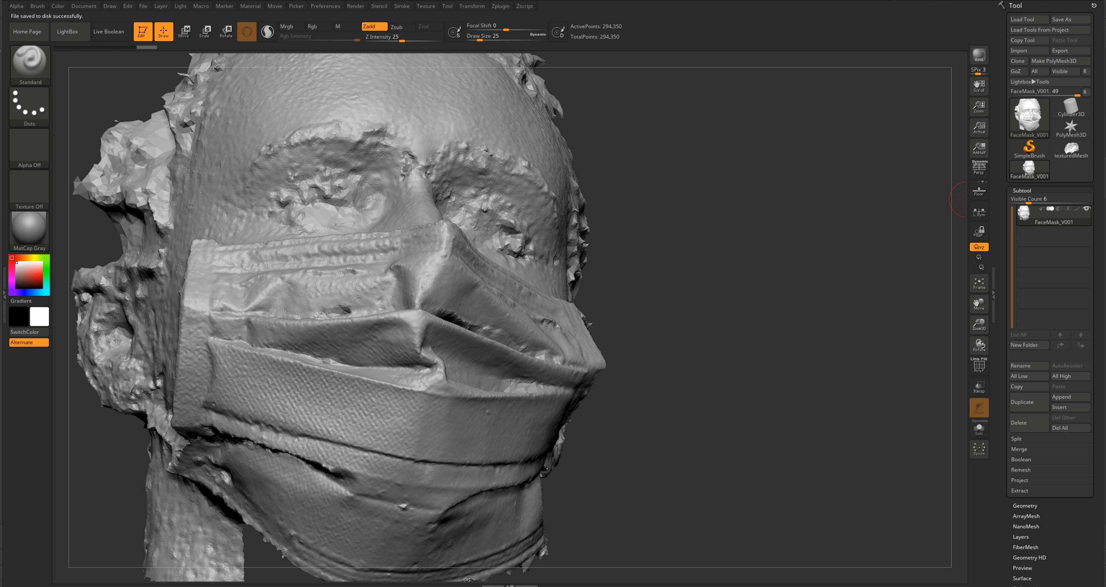 Raw Data in Zbrush