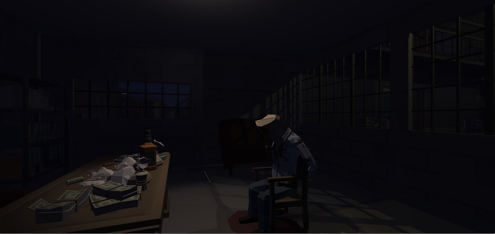 In the room near the back entrance, a picture of the torture of which character is shown (in the plot it will be known later)