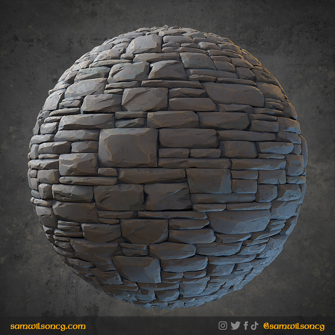 Stylized Chunky Stone Wall Material