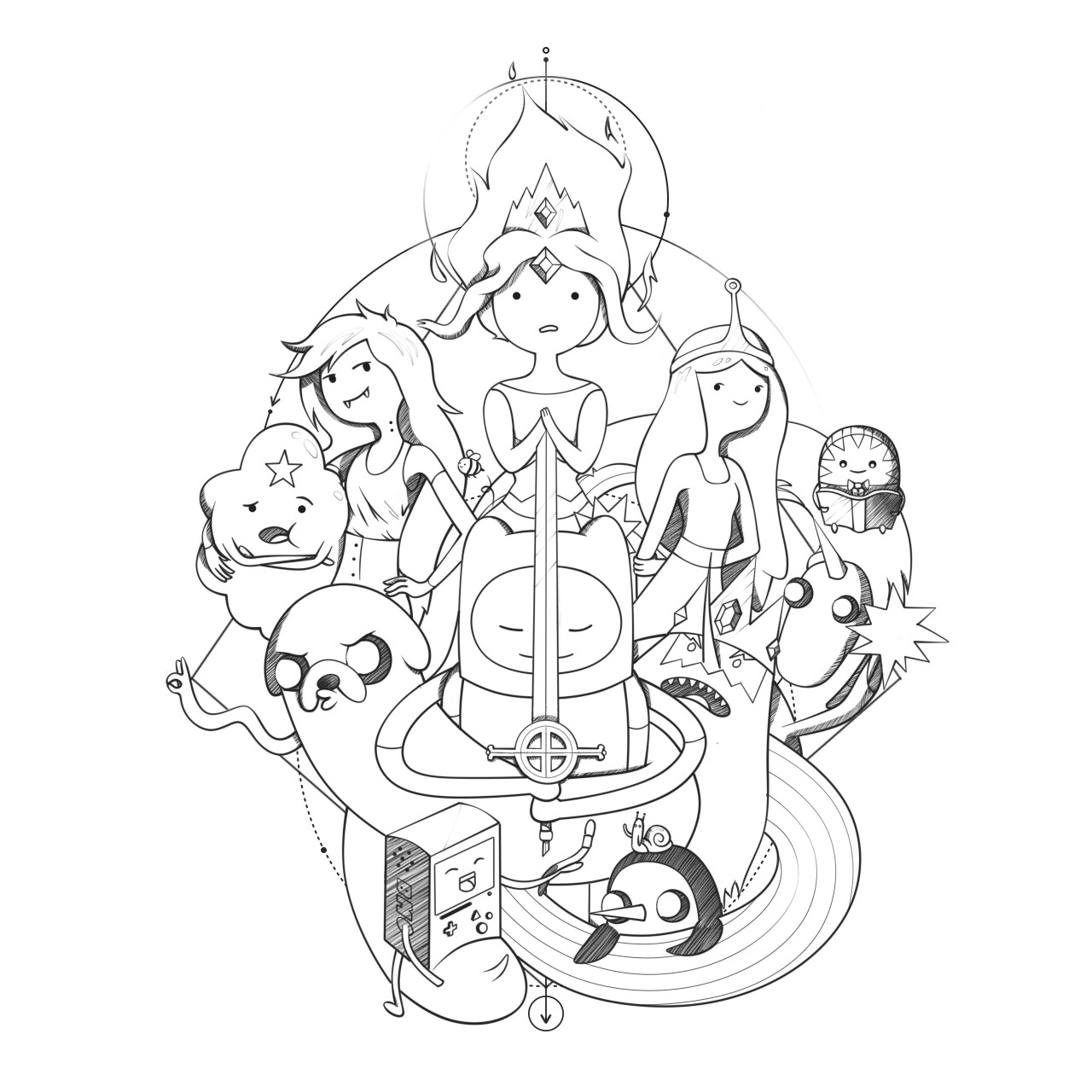 Malaez - Adventure Time Tattoo Design