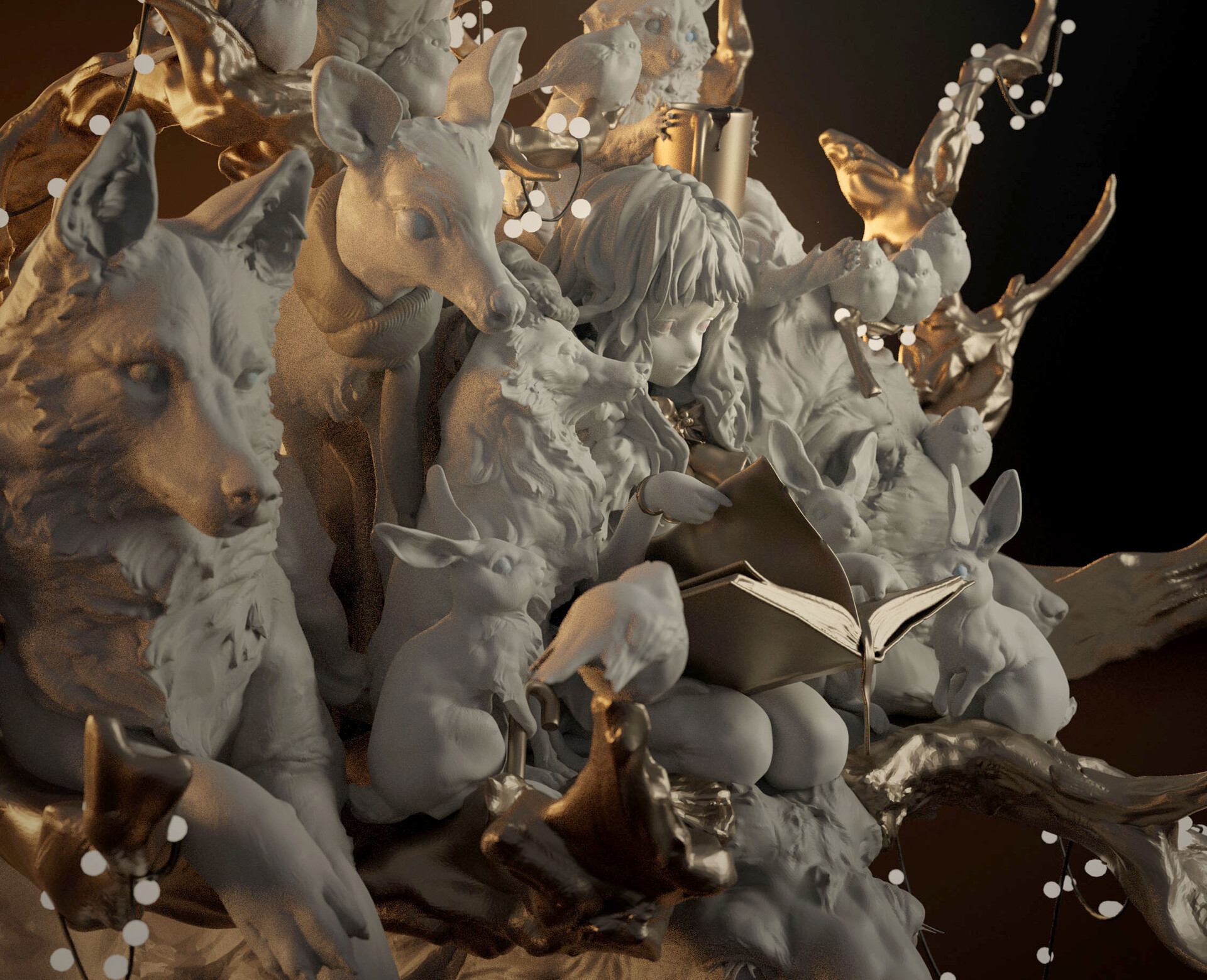 Entei Ryu - 《Forest Friends》statue