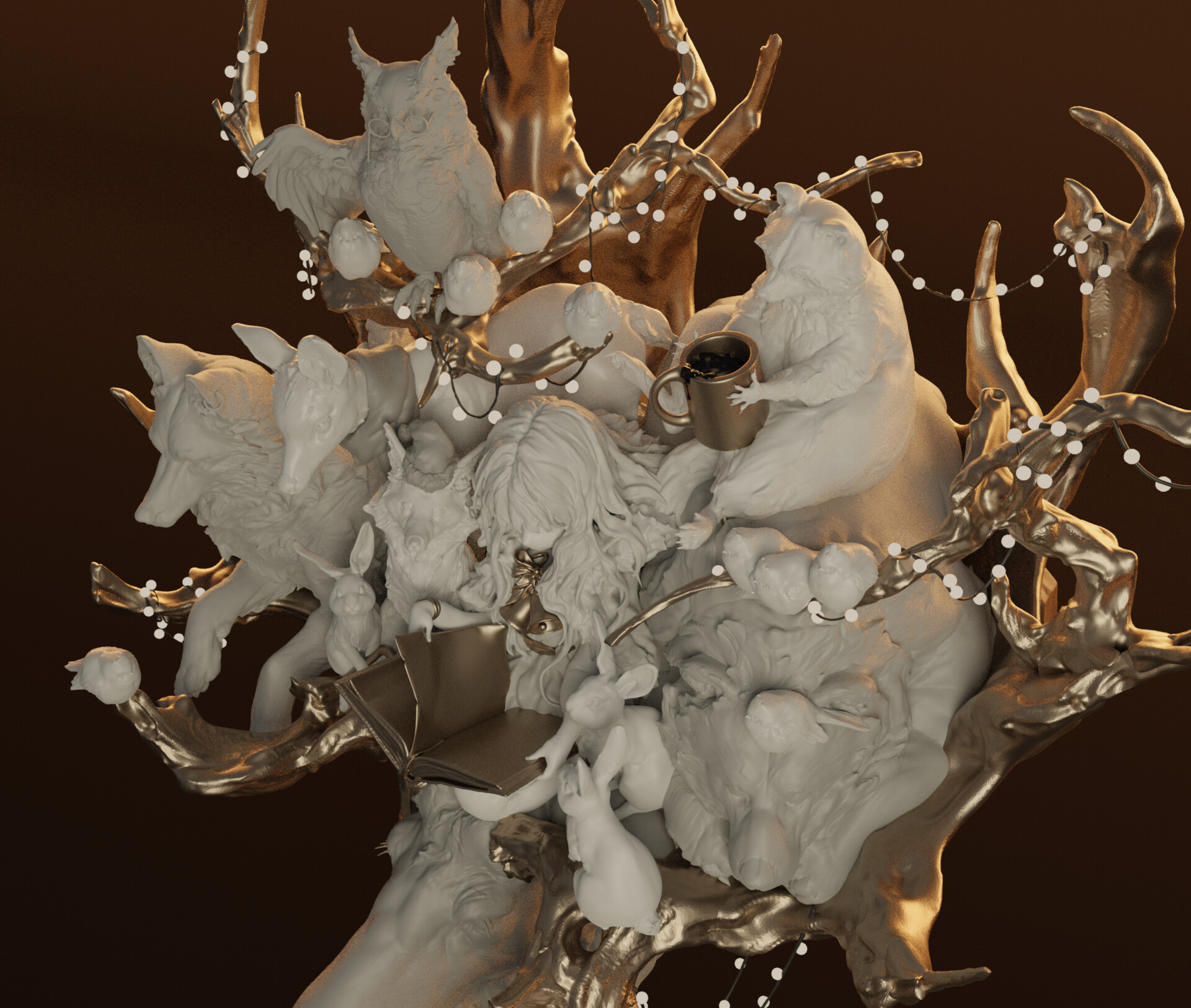 Entei Ryu - 《Forest Friends》statue