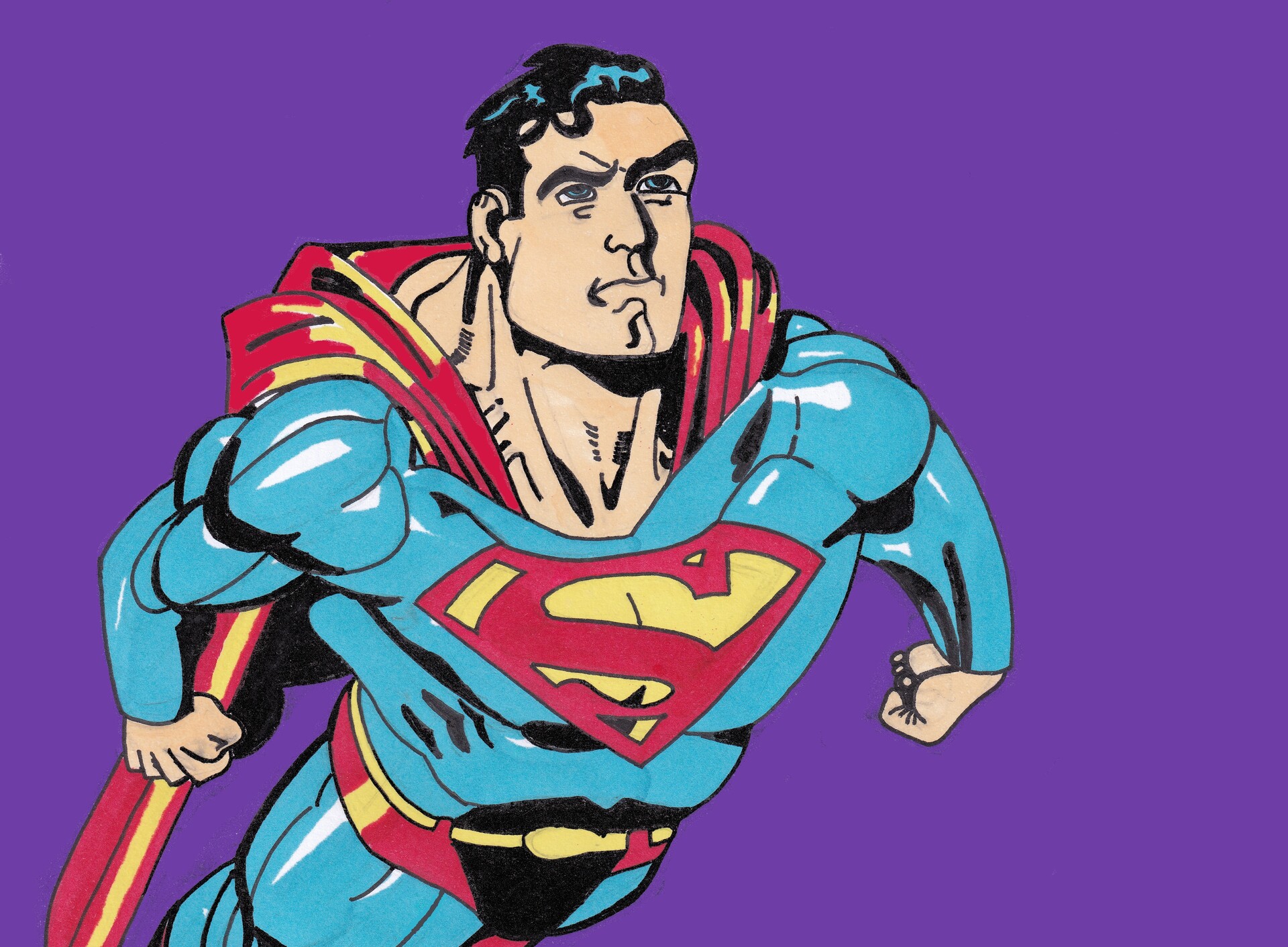 Superman Flying Pose Superhero Youth Royal Blue Graphic Tee-XS - Walmart.com