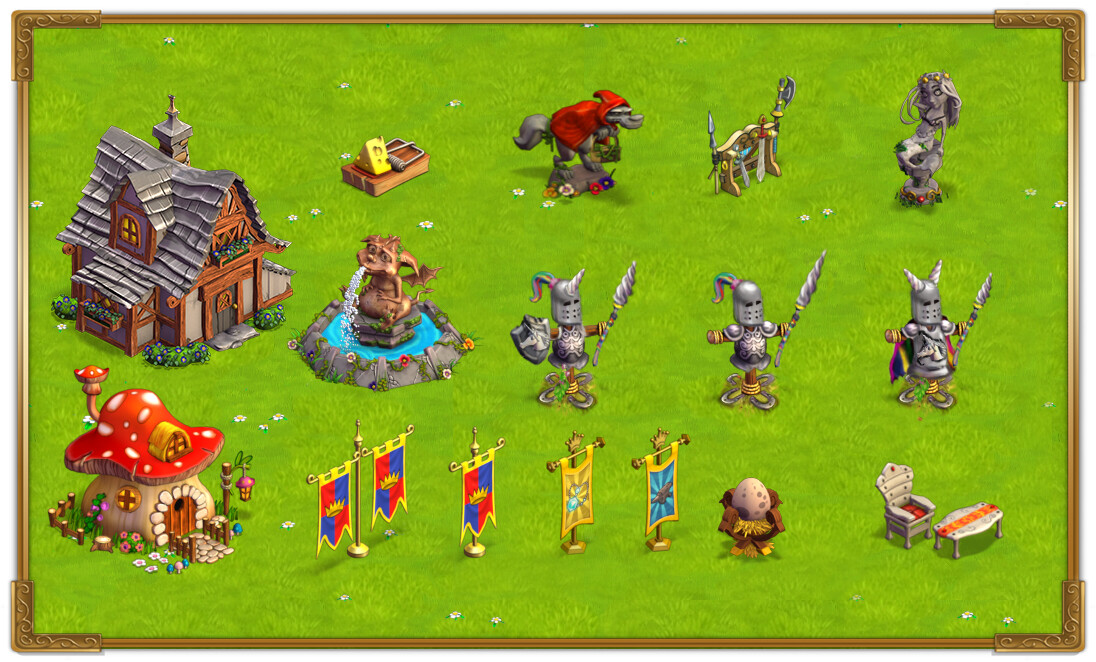 Asset models and textures for Castleville