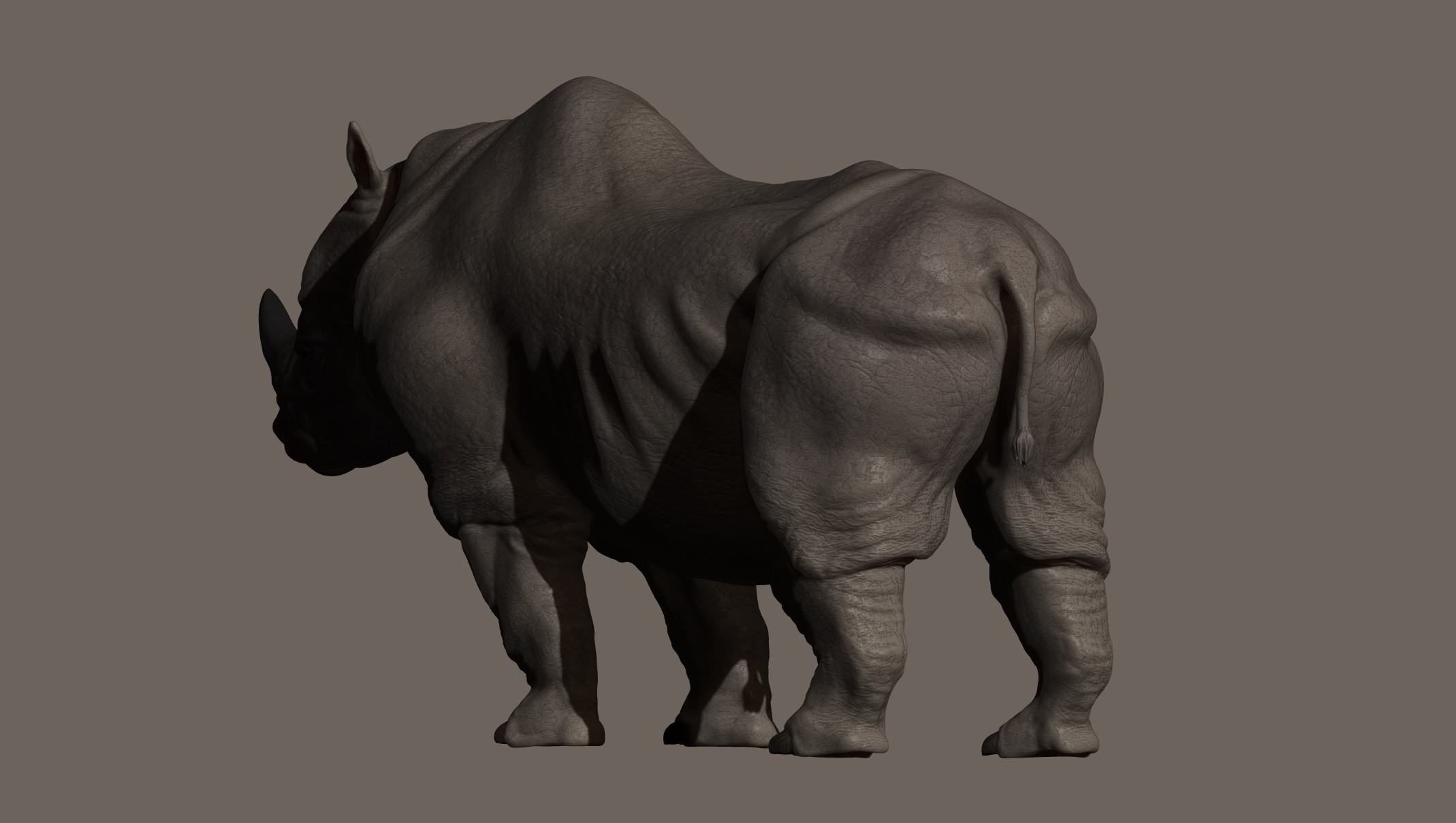 Back view of the High poly model.