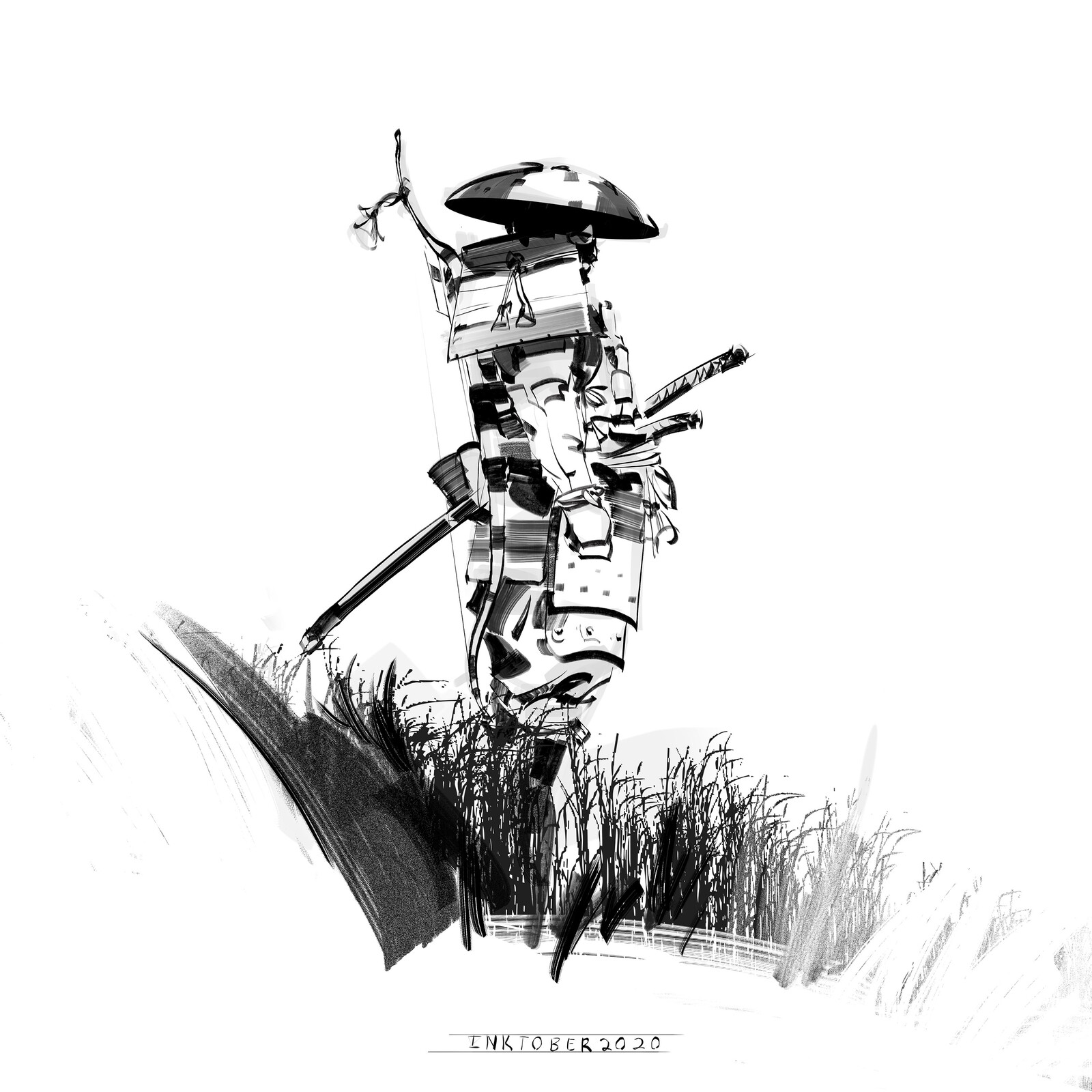 Inktober, Ghost of Tsushima addition! WEEK 1