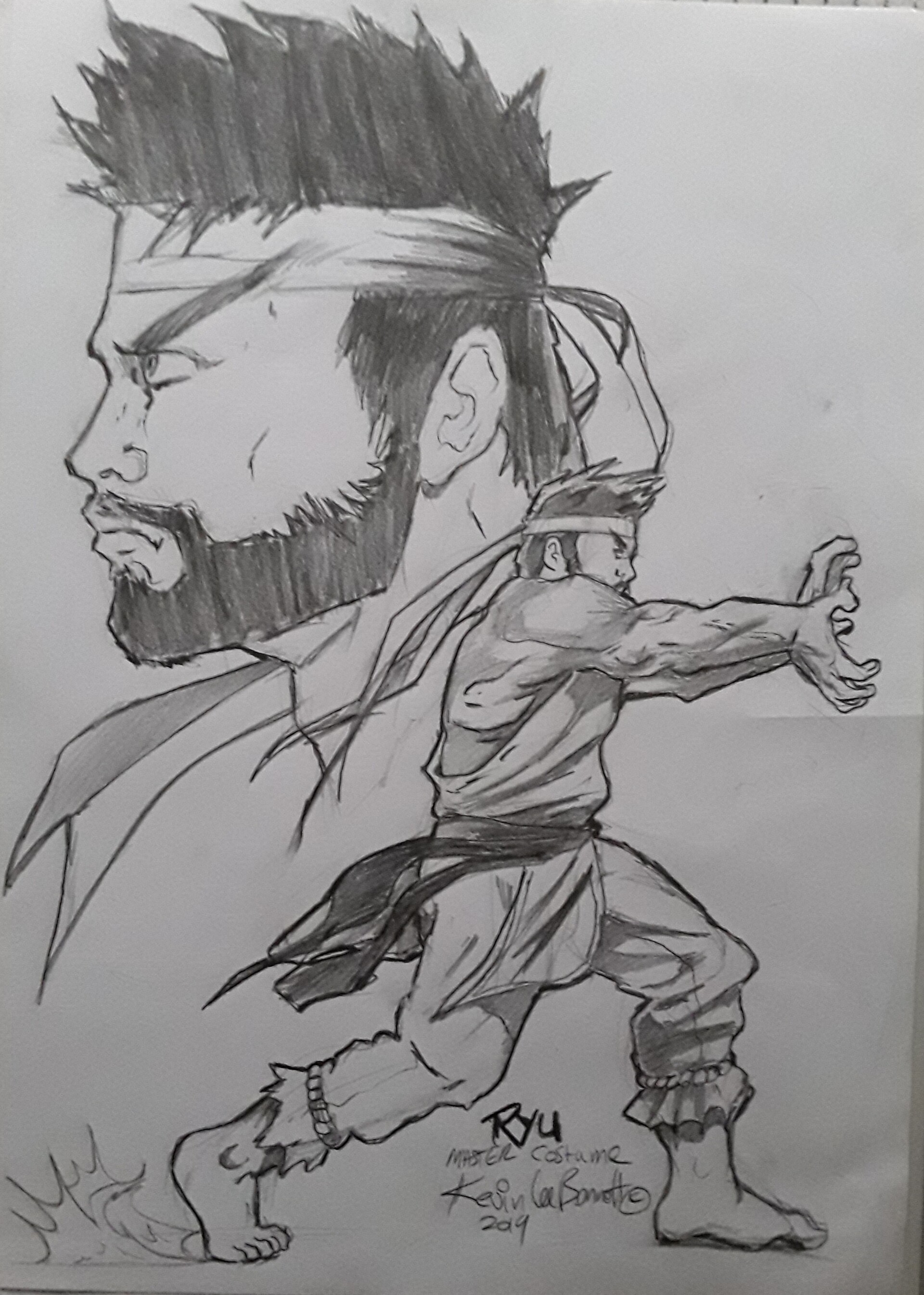 ryu (street fighter) drawn by mabataki