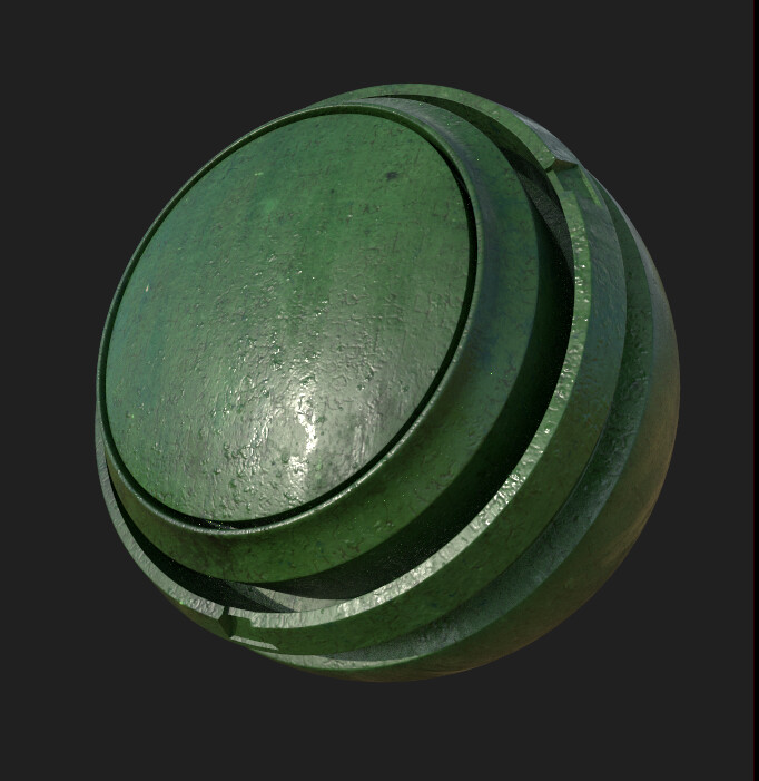 Substance Designer | Green Painted Iron
