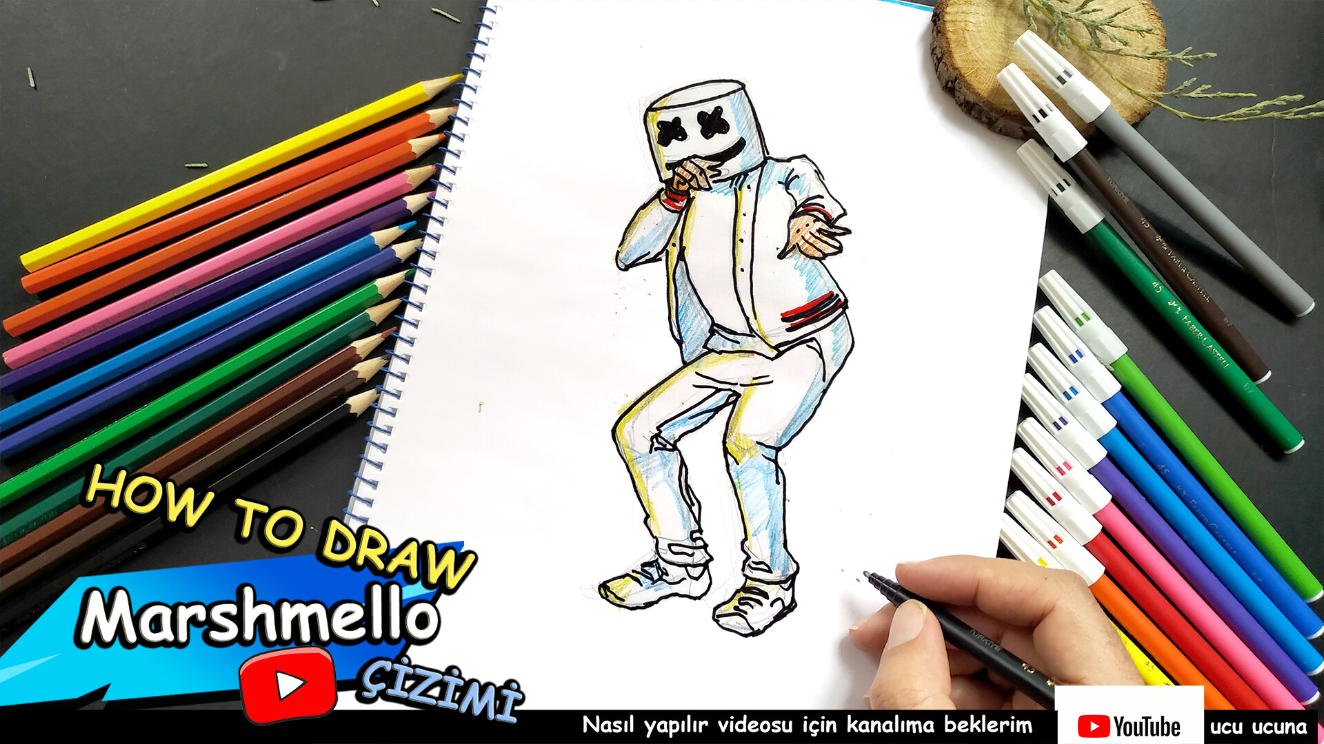 How to Draw Marshmello from Fortnite  Really Easy Drawing Tutorial