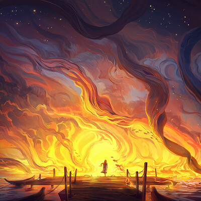Jorge jacinto the ocean is on fire red