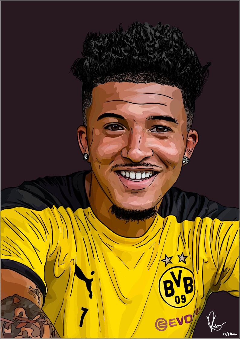 Jadon Sancho ArtStation portrait Borussia -