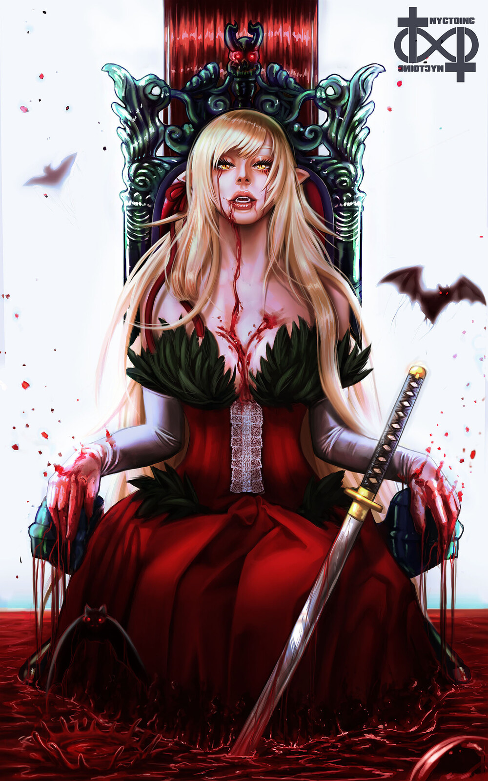 😈🖤 The Vampire Kiss-Shot - Queen Of Blood - kizumonogatari fan art 🖤😈