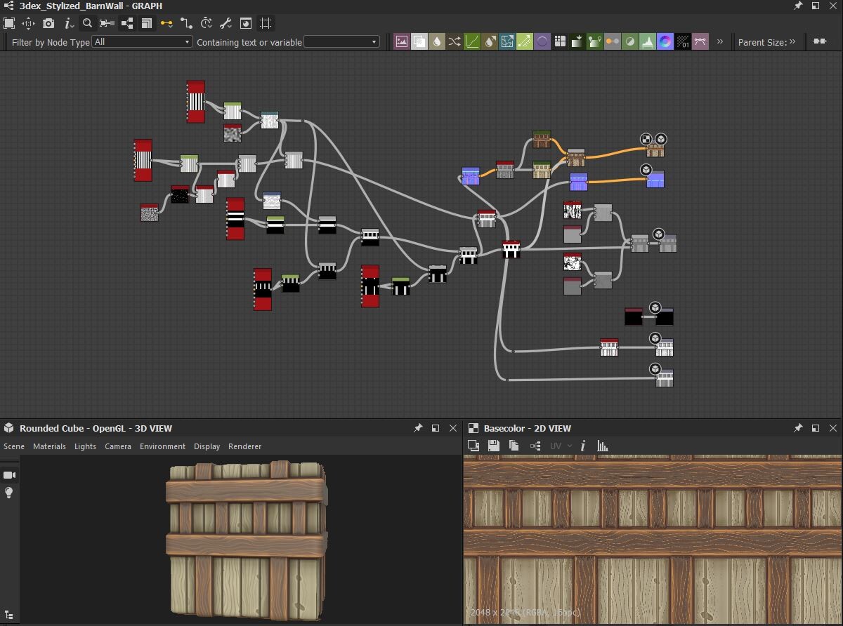 3dextrude Tutorials Stylized Barn Wall Substance Designer