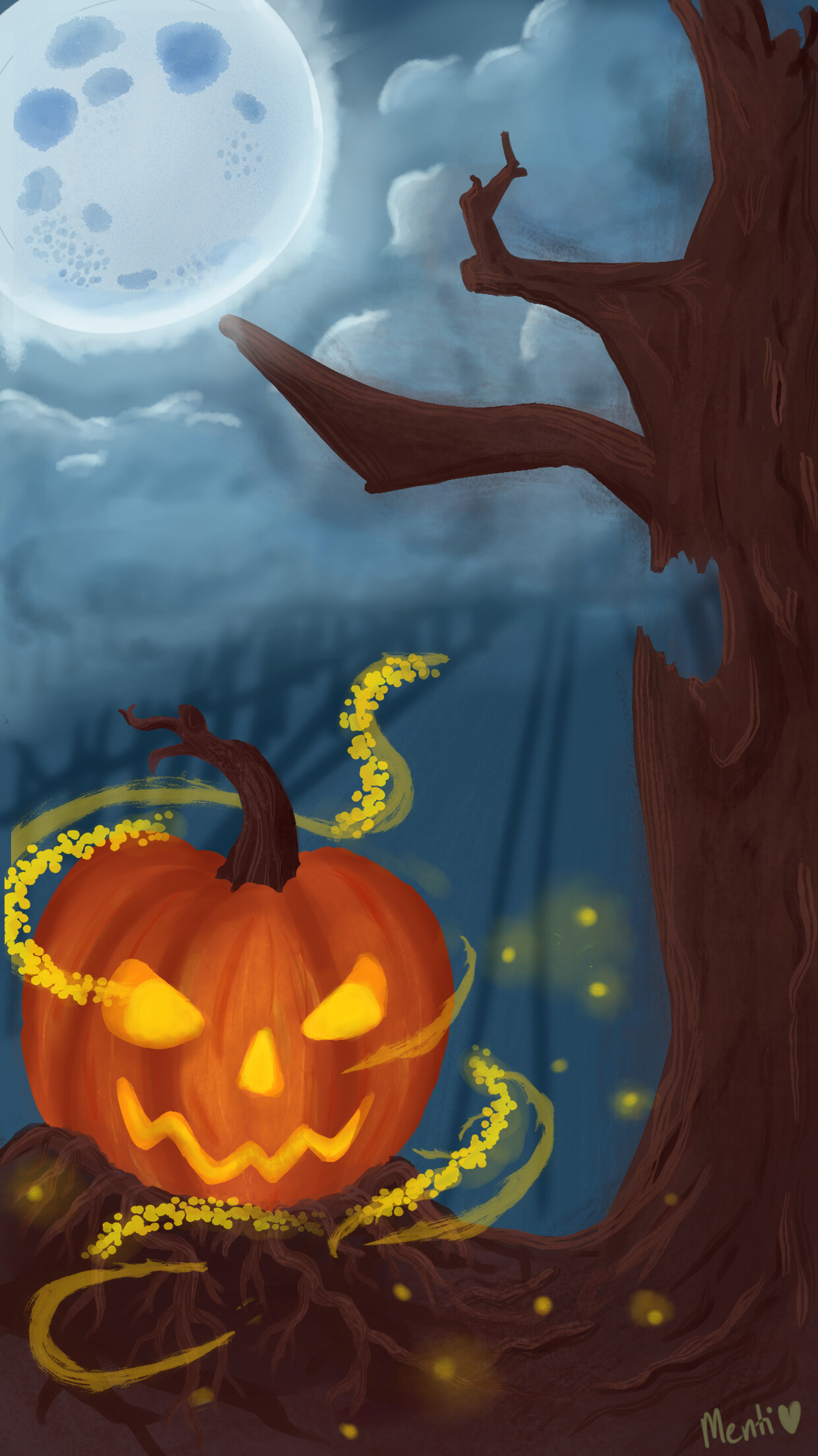 ArtStation - Halloween Pumpkin (phone wallpaper)