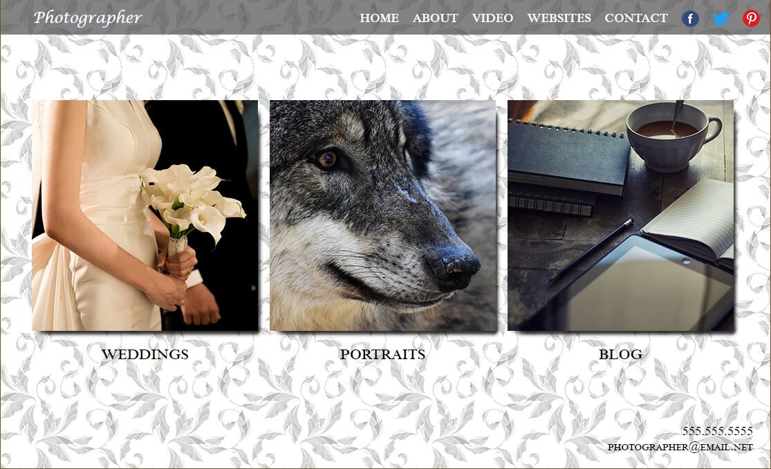 Photographer Website Design