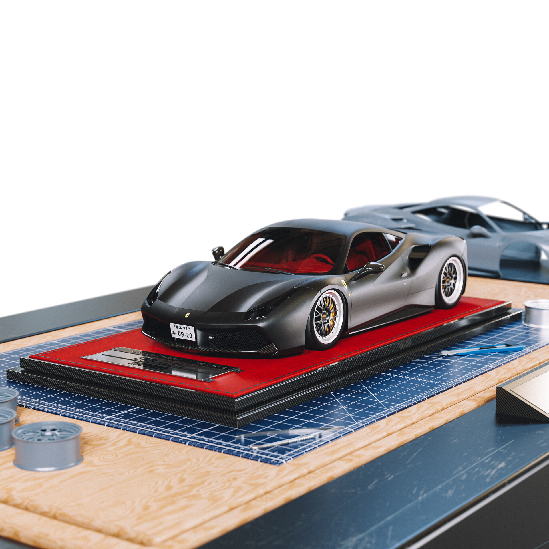 ArtStation - 1:8 Ferrari (フェラーリ) 488と BBS (ビービーエス) LM1 Resin