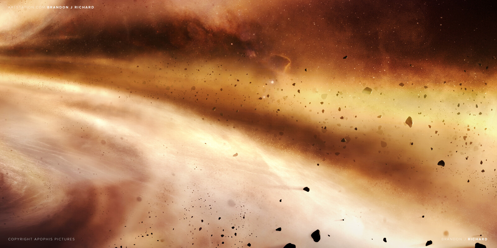 Detail - a storm of particles and debris