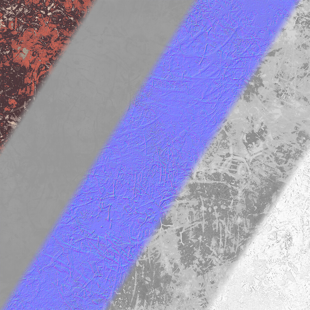 Color, height, normal, roughness and AO