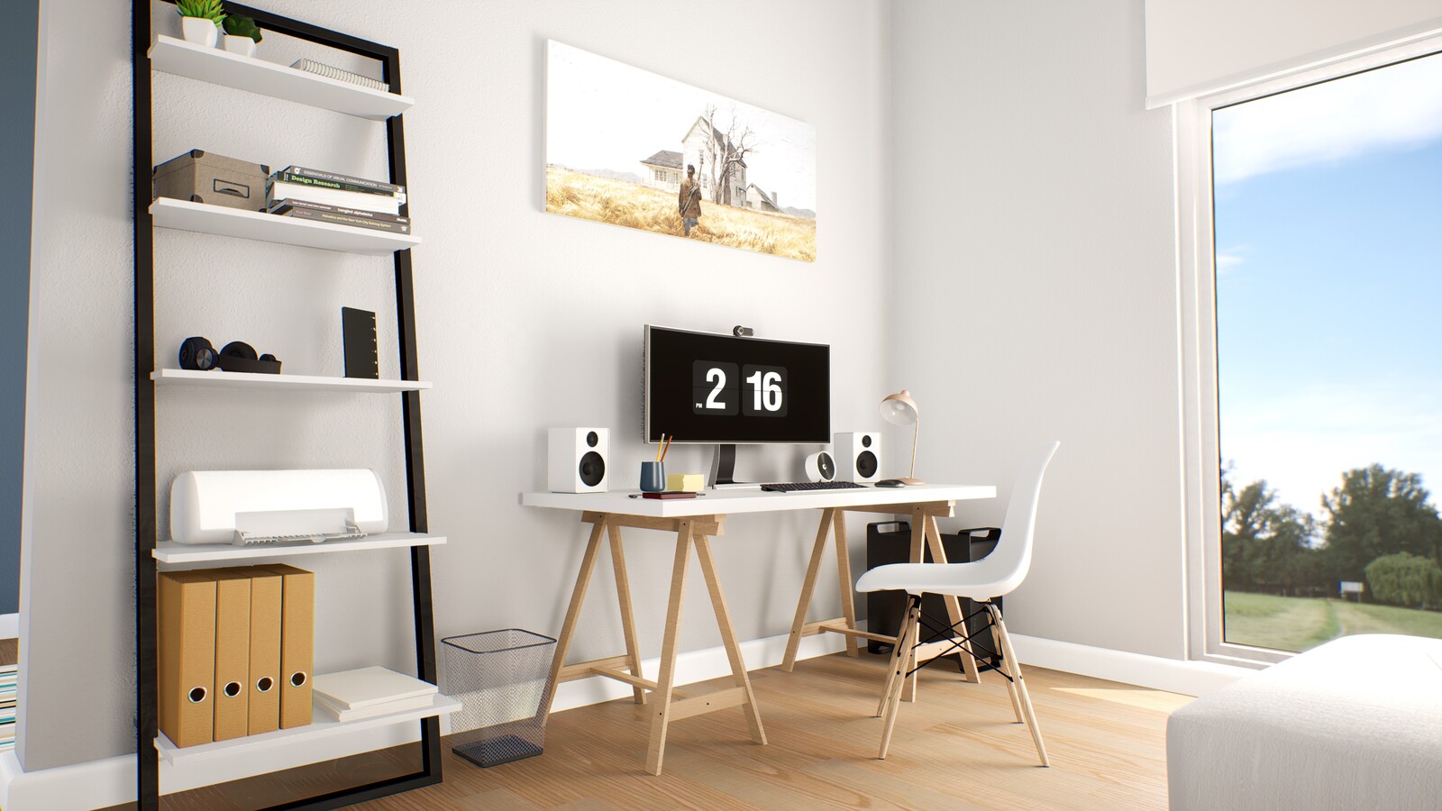 LIVING ROOM + WORK FROM HOME SPACE