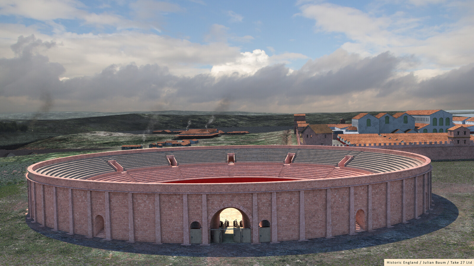 Chester's Roman ampitheatre, standing at the outer South East corner of the fortress.