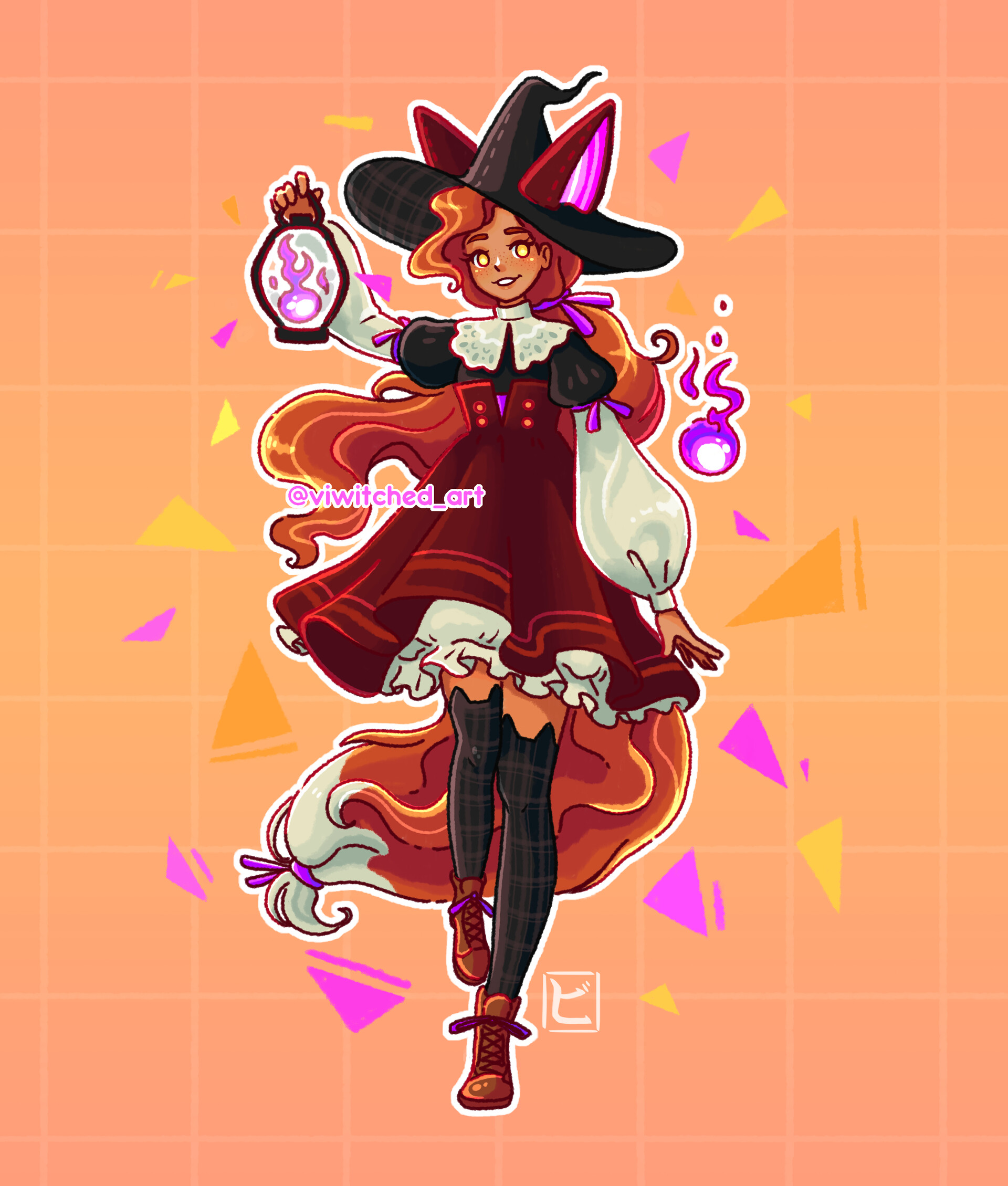 Viviana Ramírez (viwitched art) - Fire Witch, Witchtober 2020