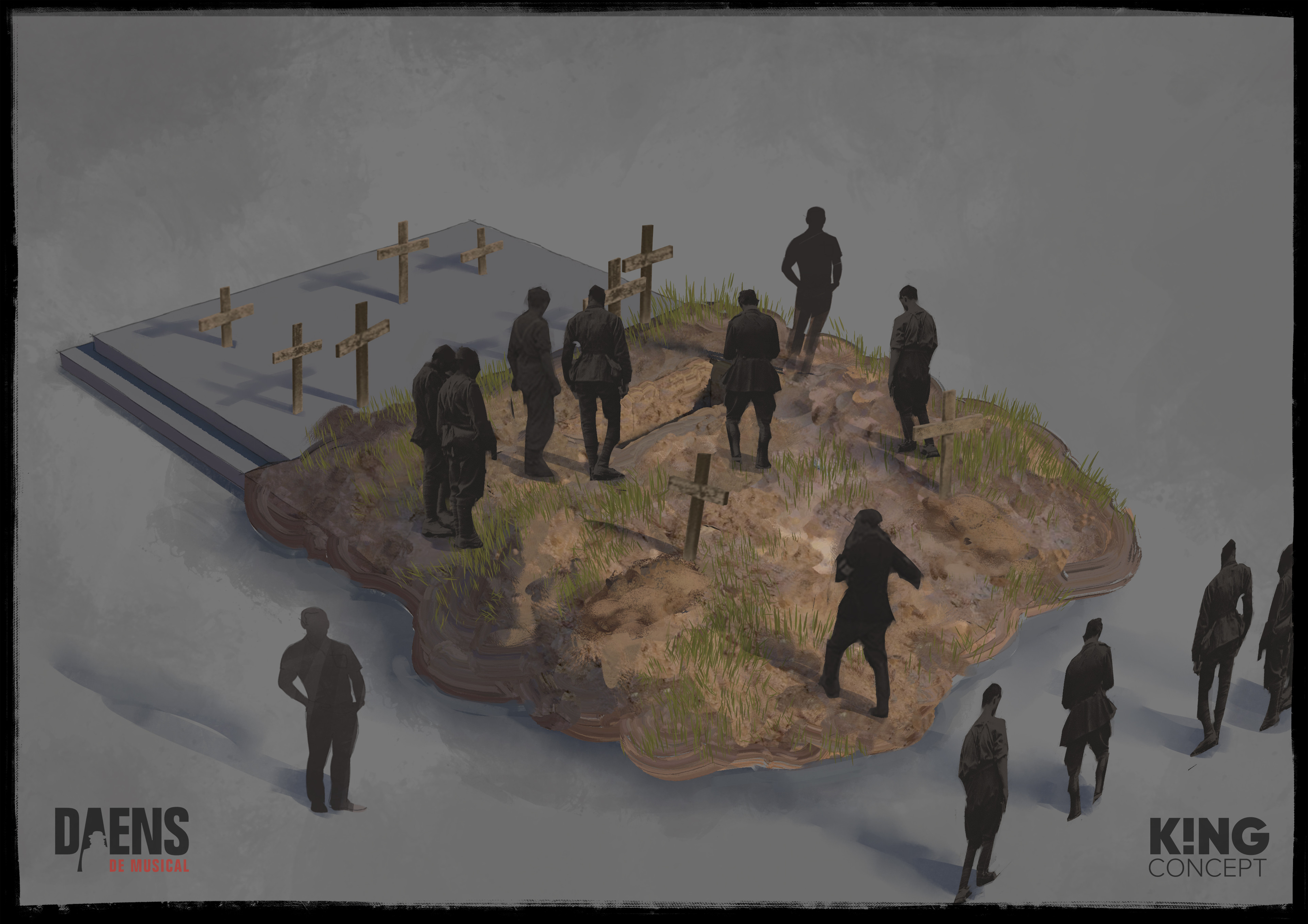 Concept for a set extension used during the burial scene.
