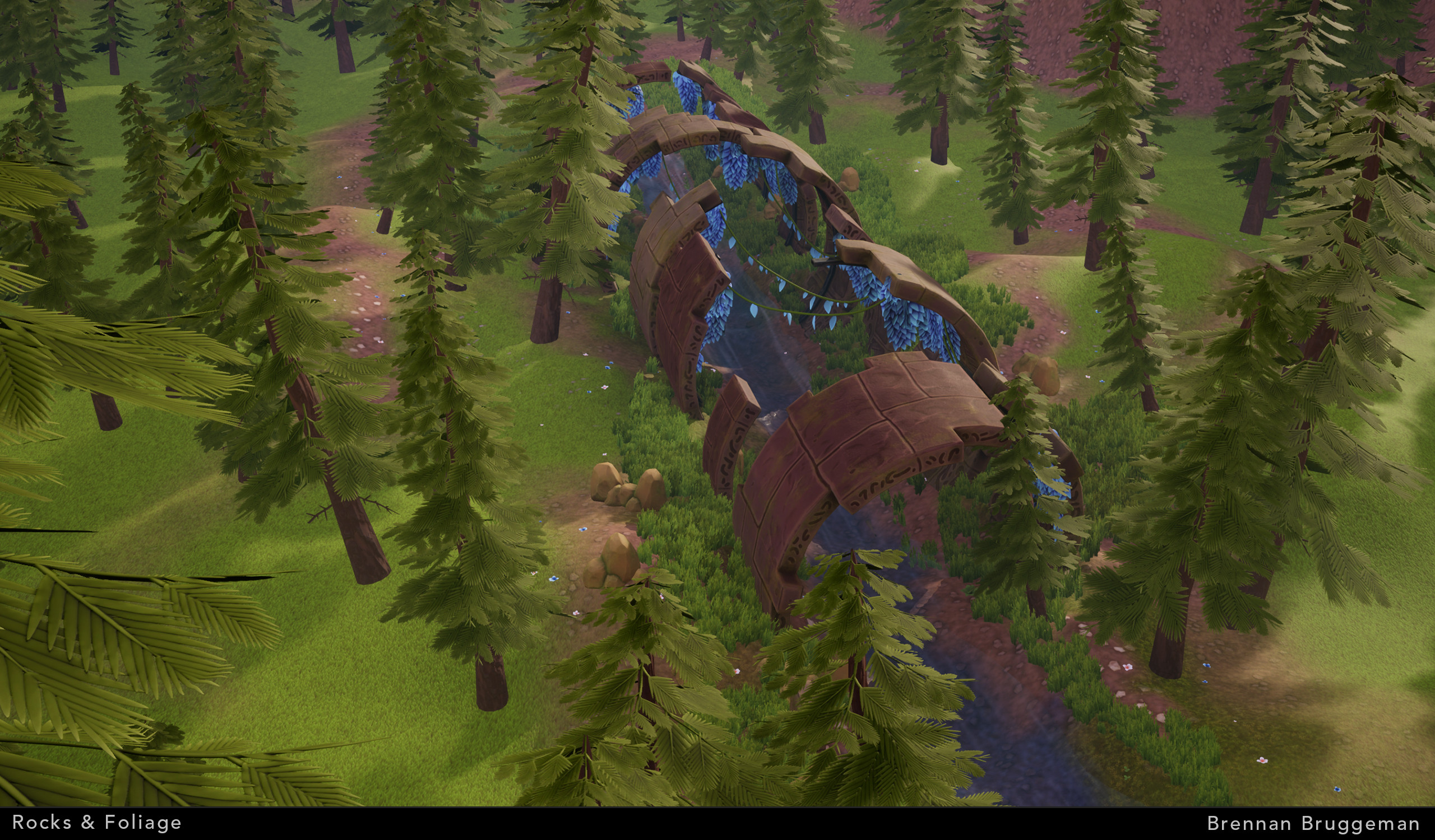 Rocks and foliage assets from The Whispering Bend project.