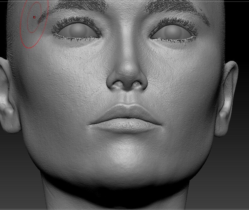 Early sculpting viewport in Zbrush