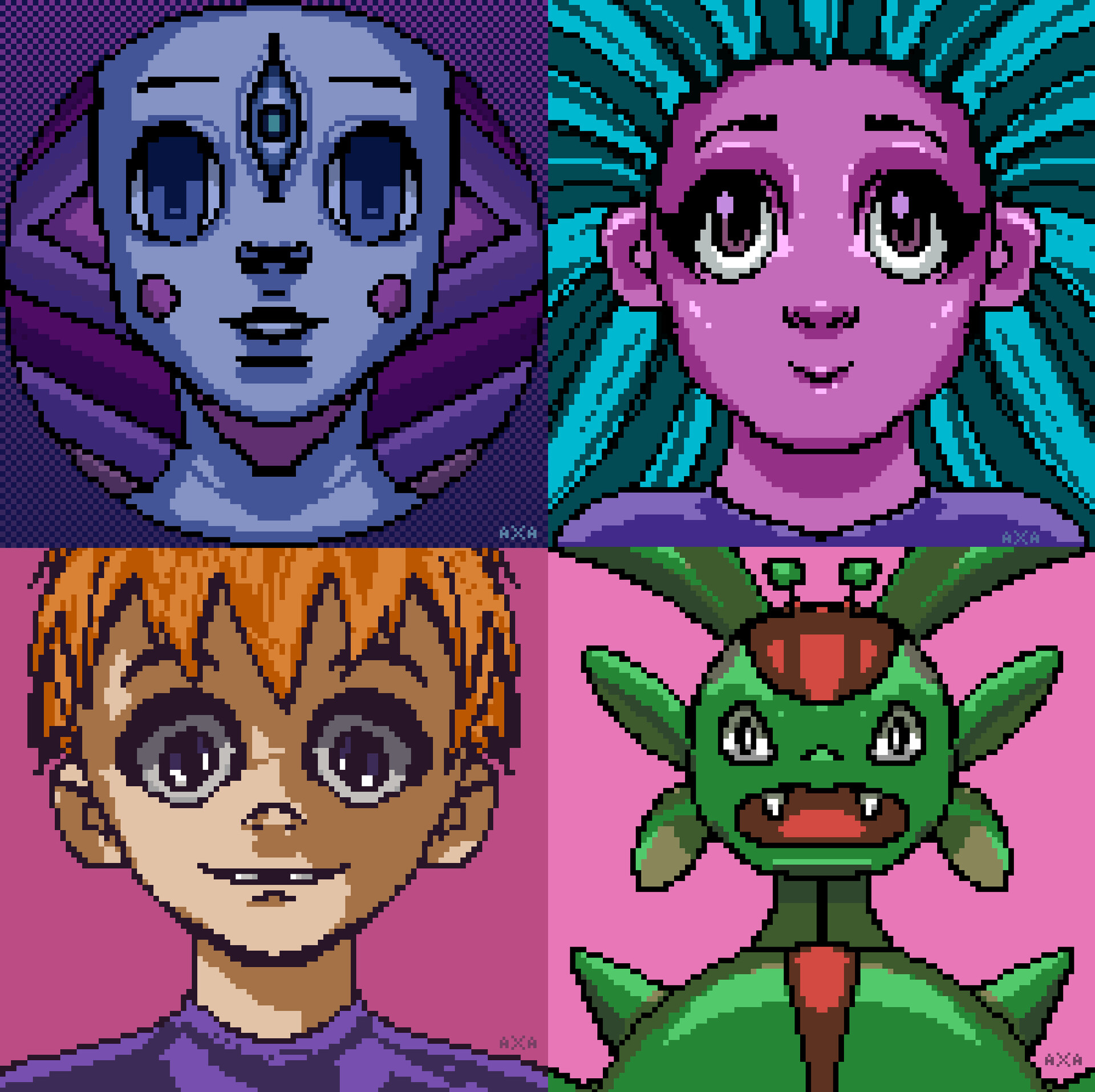 ArtStation - Some Pixel Art Headshots