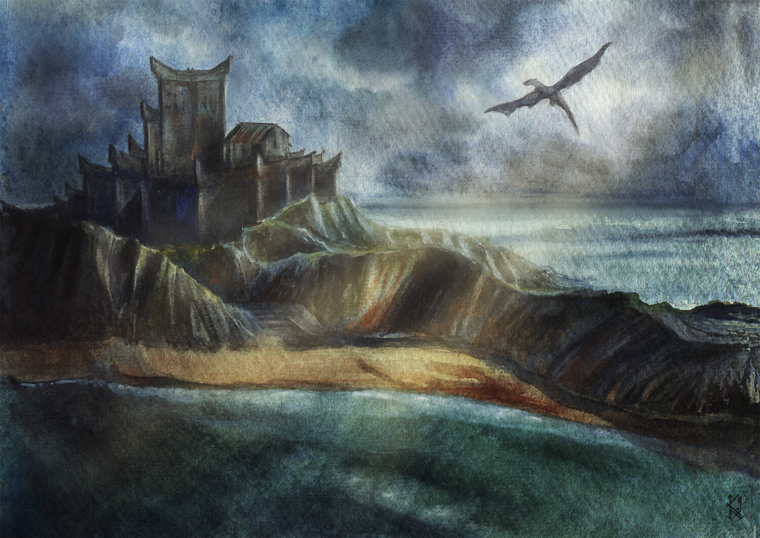 Dragonstone. Illustration based on the TV series.