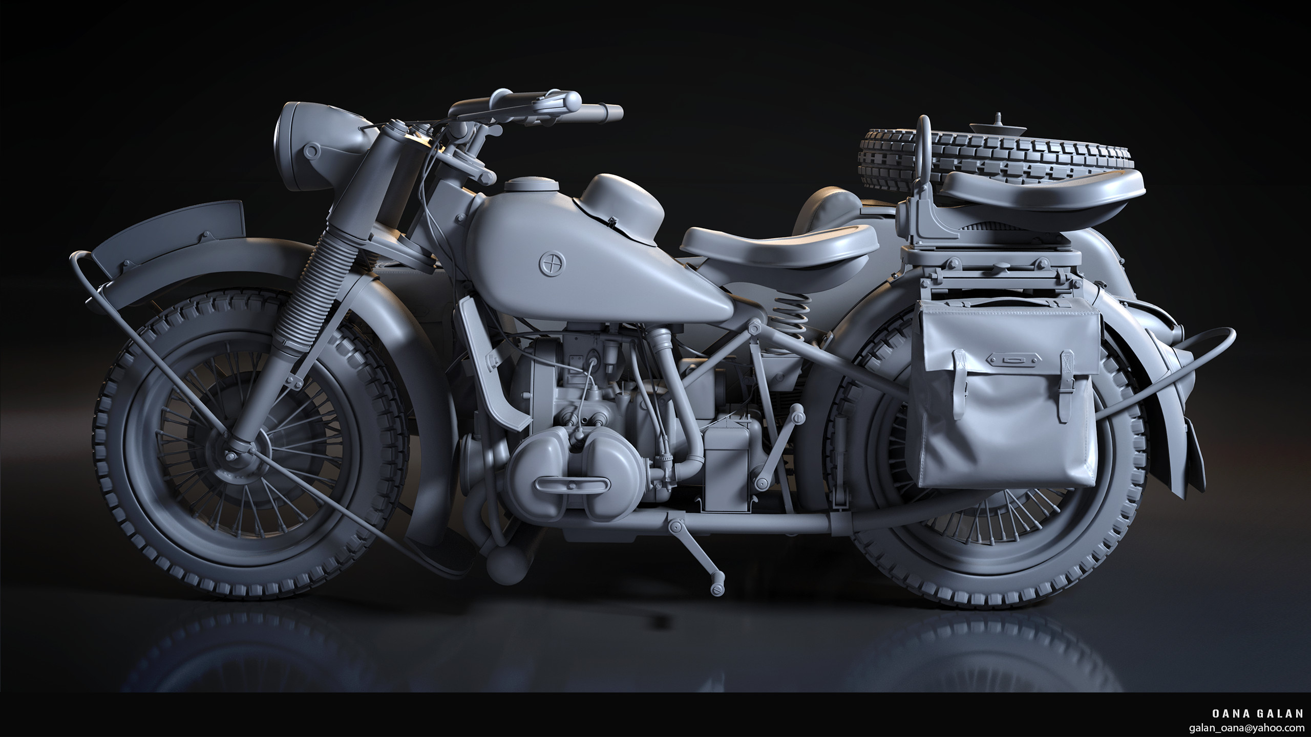 artstation bmw r75 high poly model oana galan