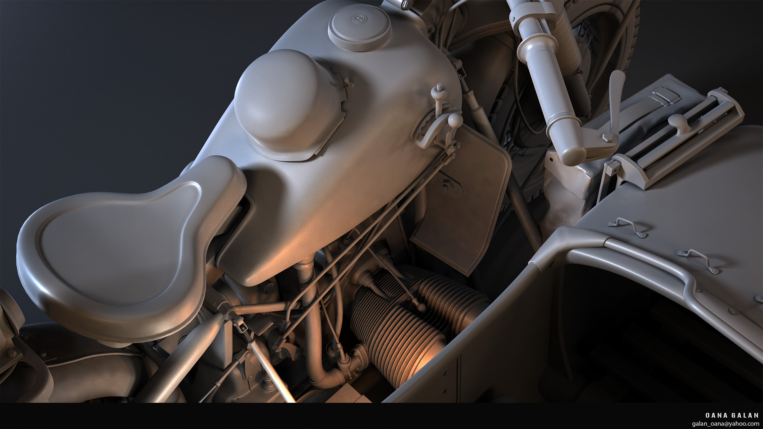 artstation bmw r75 high poly model oana galan