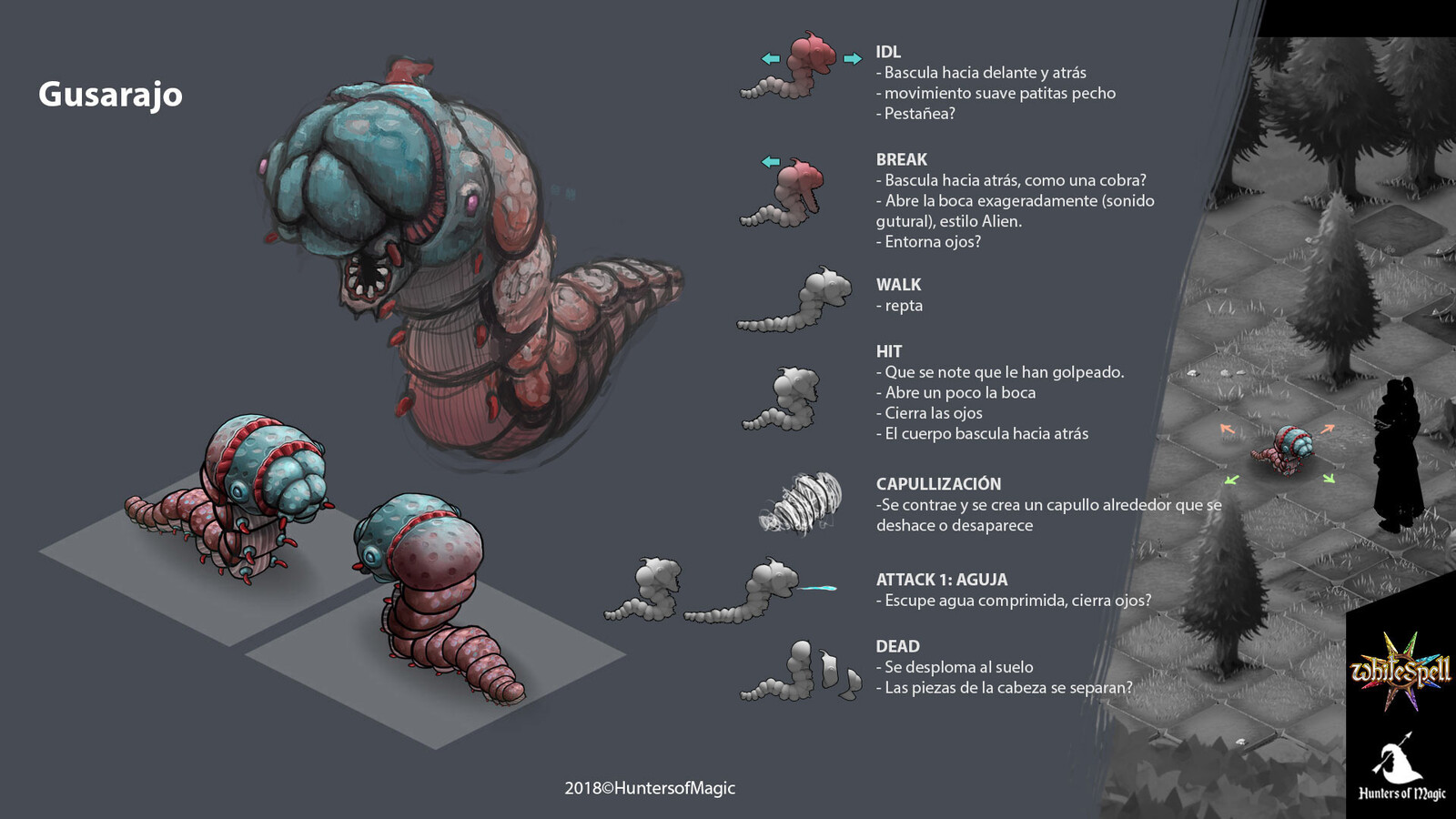 Isometric Worm. Guide for animator