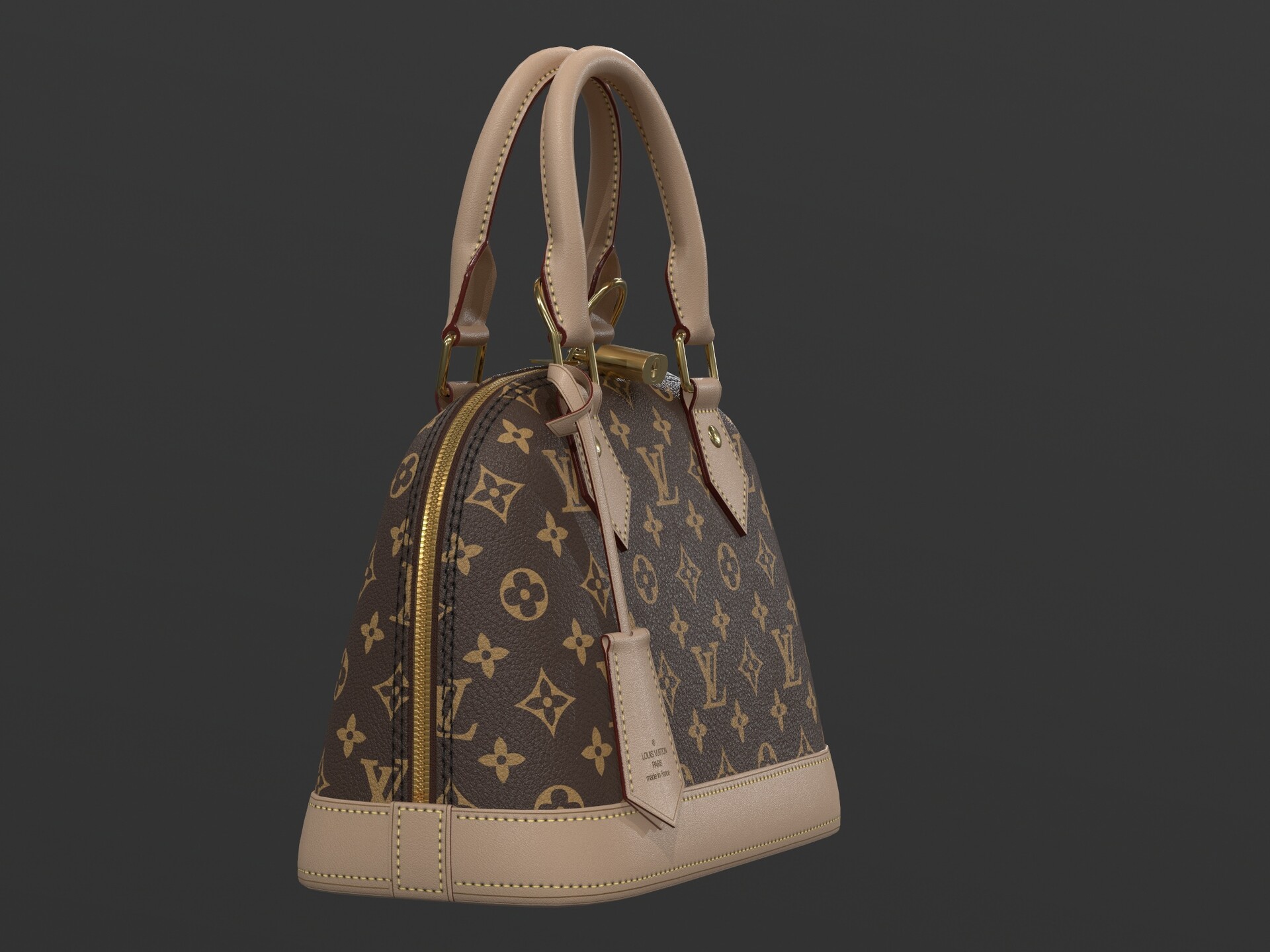 3D model Louis Vuitton Alma BB Top Handle Bag in Epi Leather Spring VR / AR  / low-poly