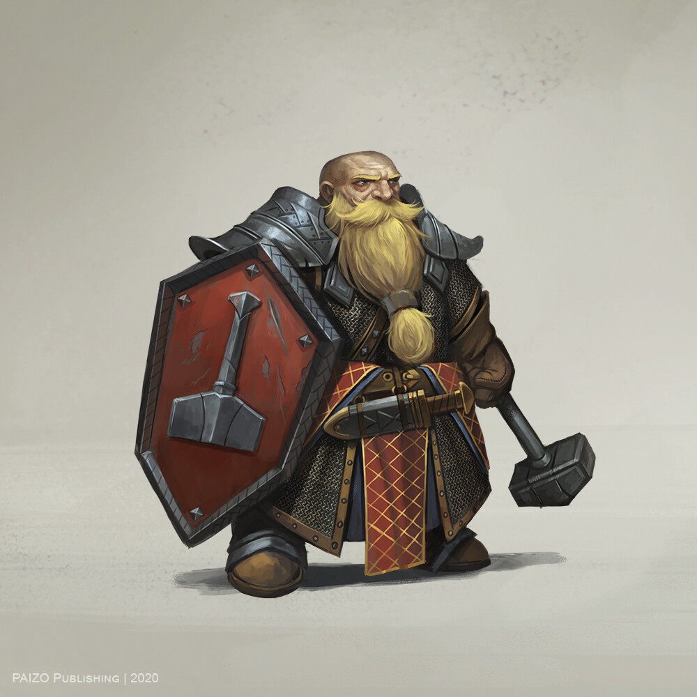 male dwarf cleric miniature
