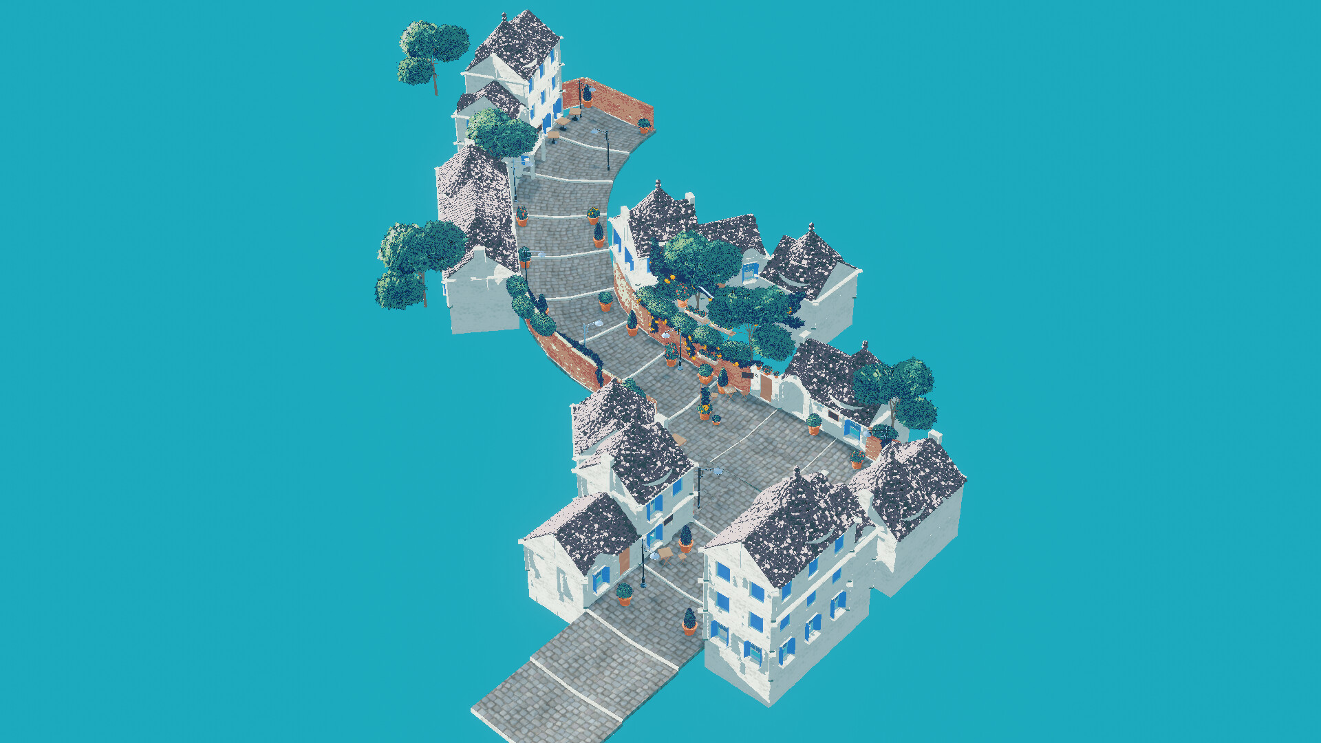 ArtStation Blender Lake Como Italy NPR