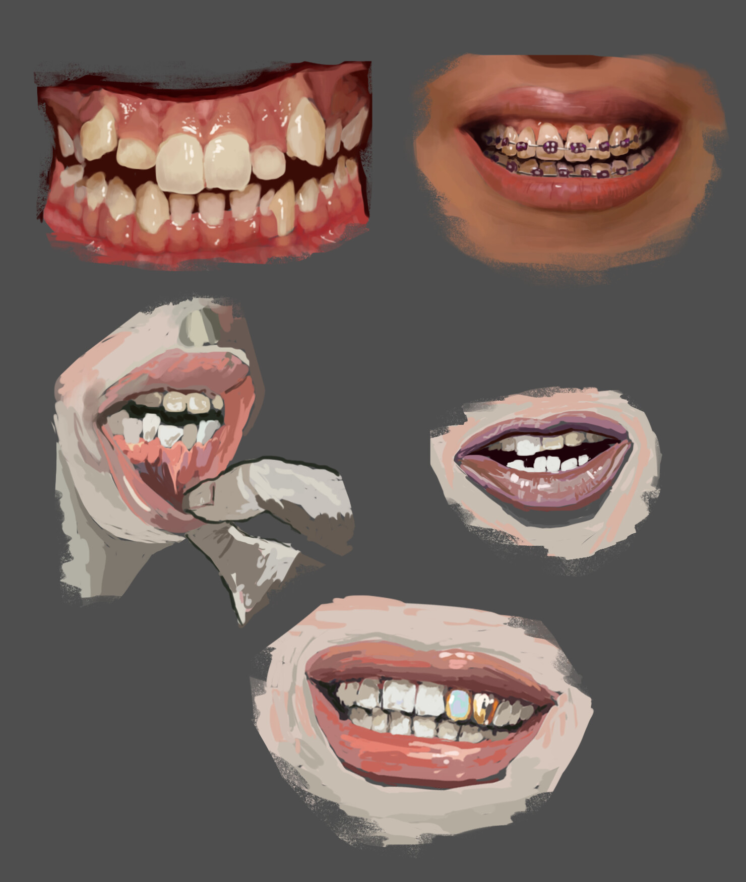 ArtStation Mouth studies