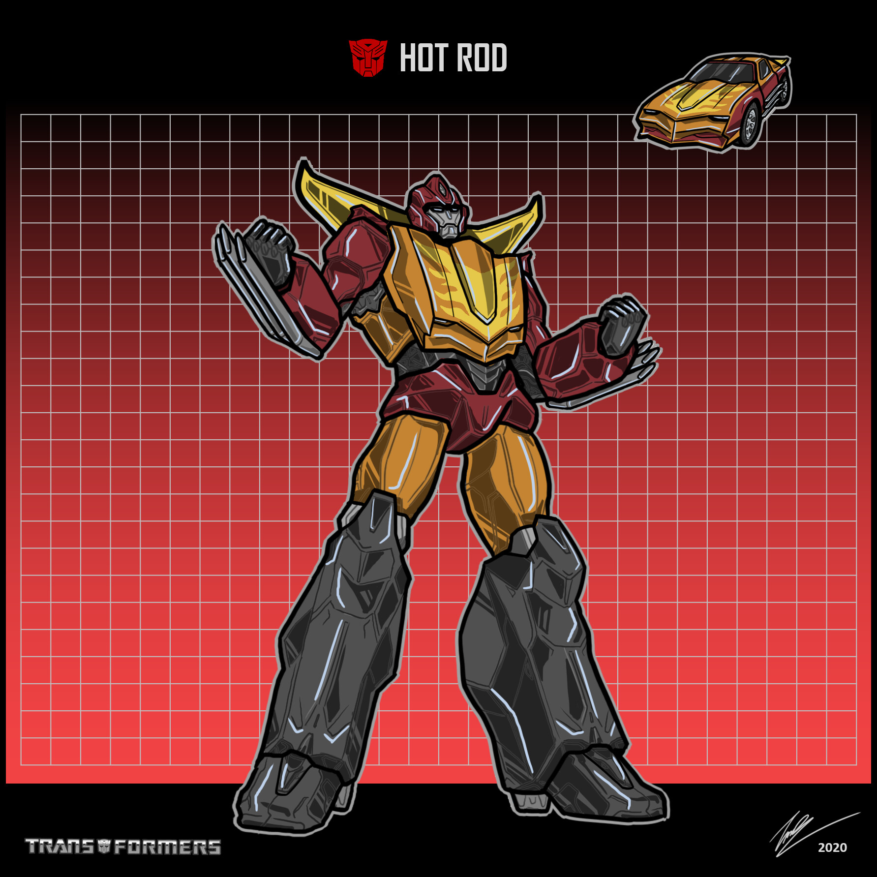 delxe art Transformers Star Scream Hot Rod Redesign
