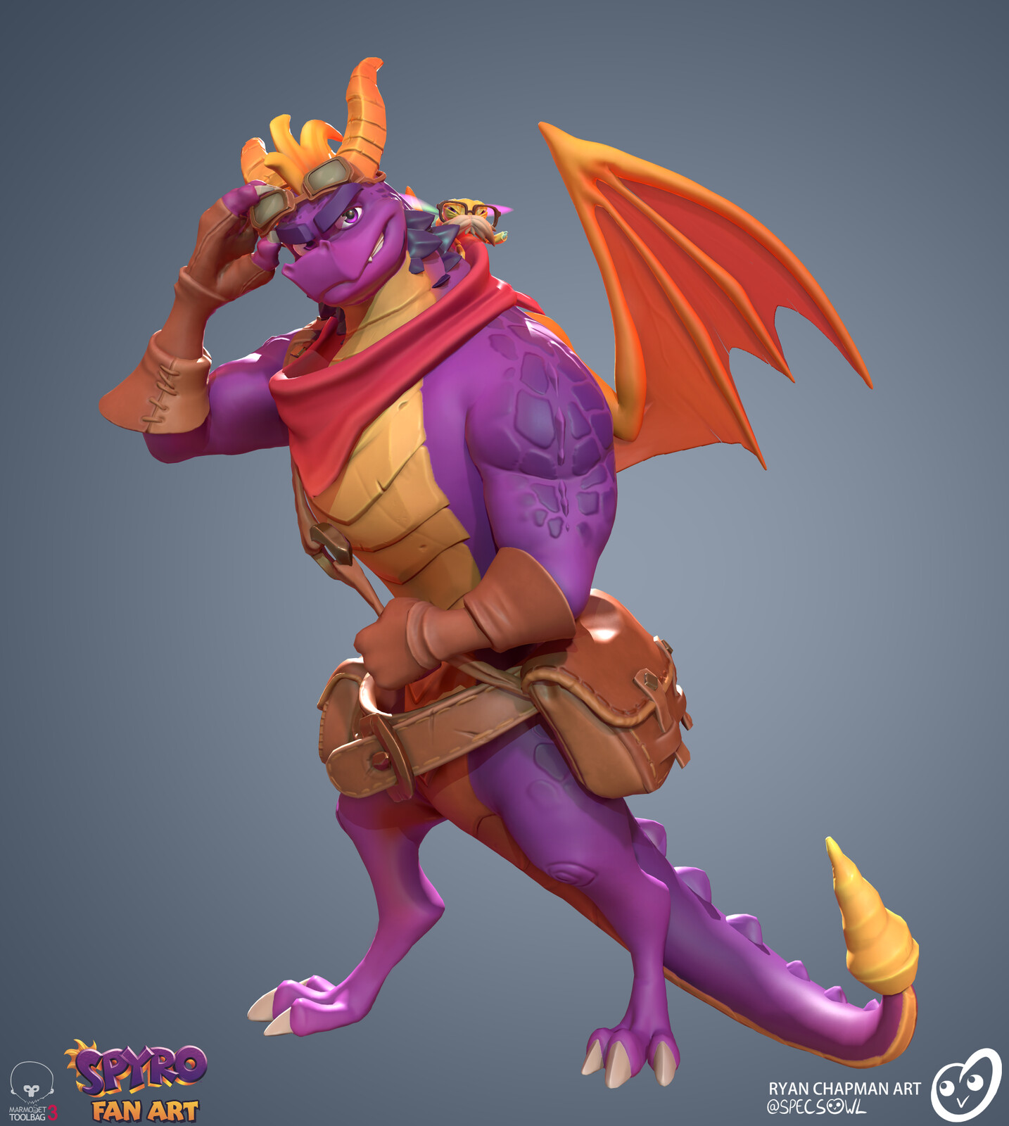 An original pose to show the moodier side of our purple dragon