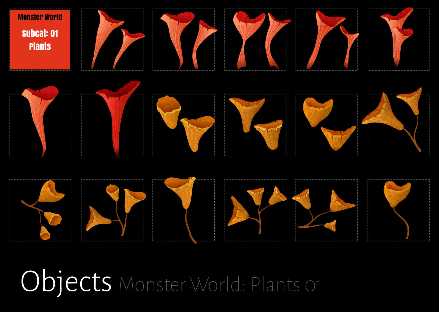 Monster World Assets: Plants o1