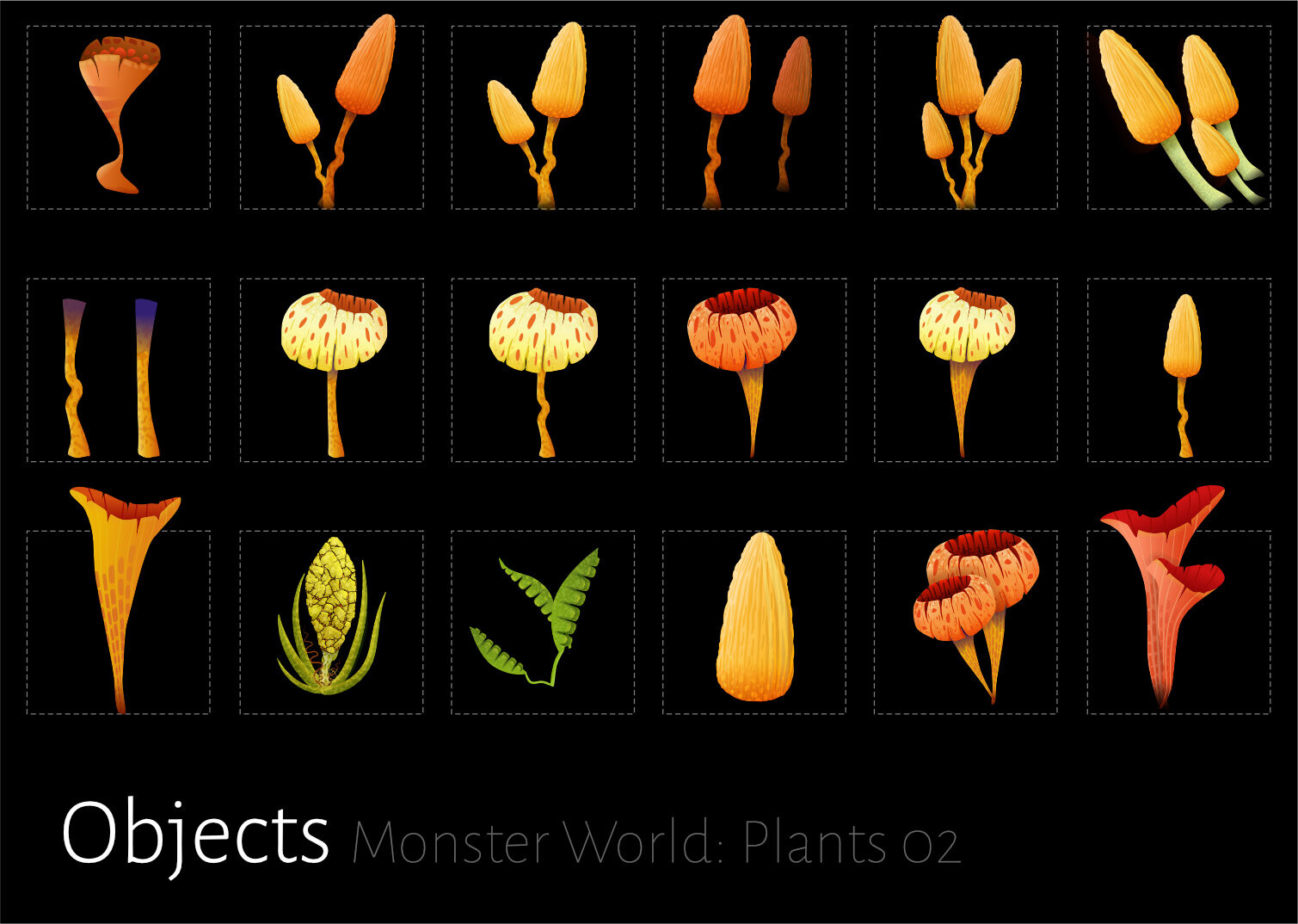 Monster World Assets: Plants o2