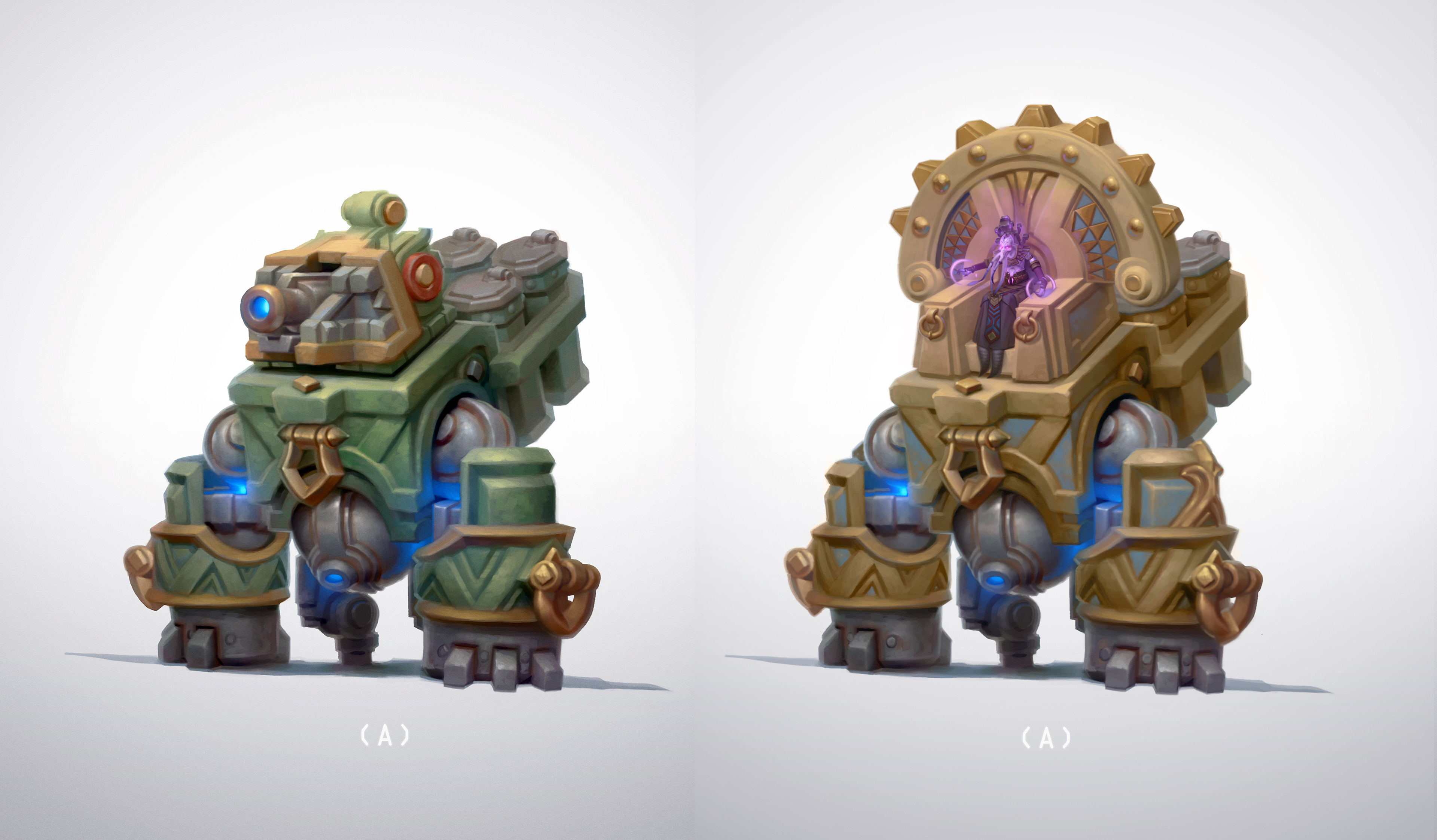 Final concept. The boss from at the left and a battle mount form on the right.