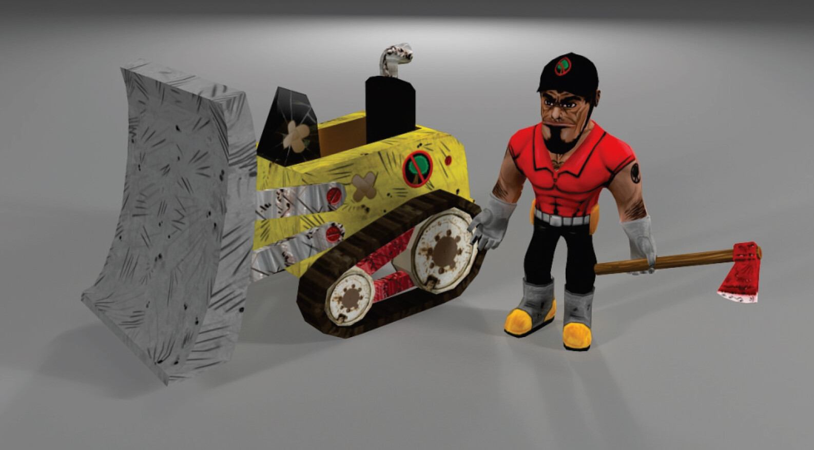 Assets - Tractor "Puf Puf" and evil lumberjack