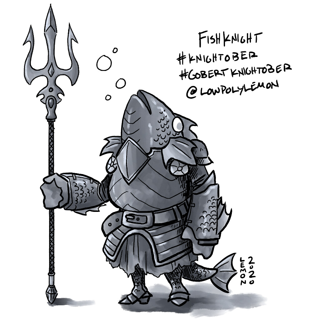 Prompt: Fish Knight