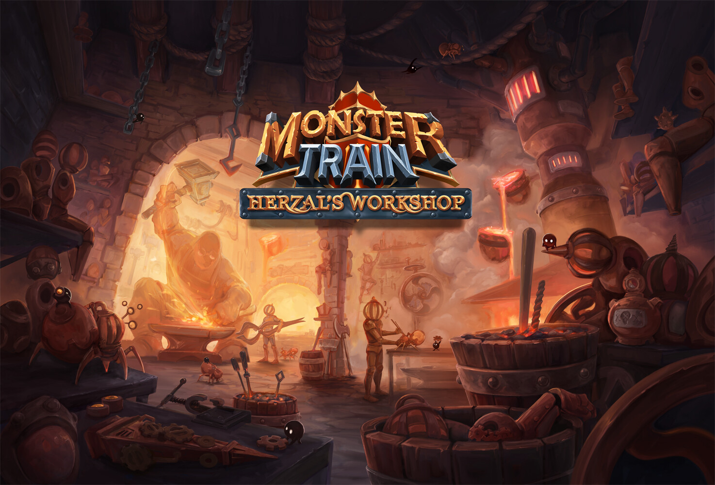 Key art for the Monster Train: Herzal's Workshop DLC