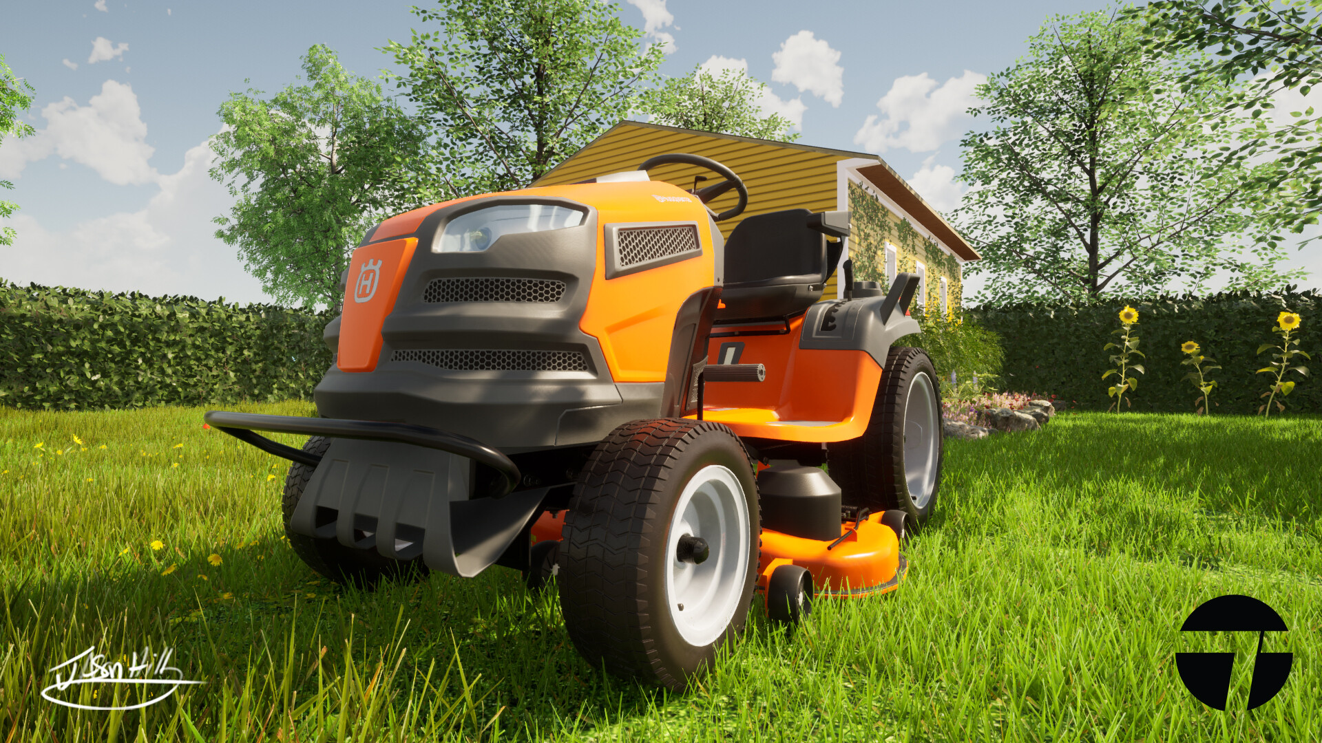 ArtStation 3D Husqvarna tractor model YTH24K48