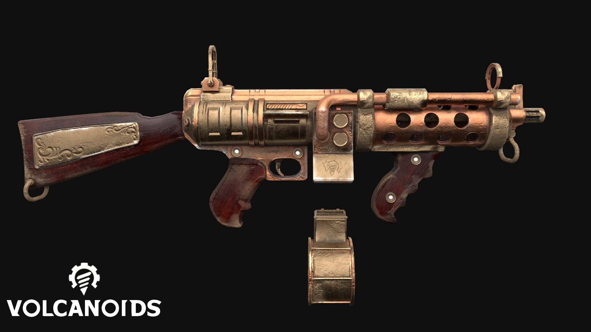 ArtStation - Steampunk light machine gun - Volcanoids Project