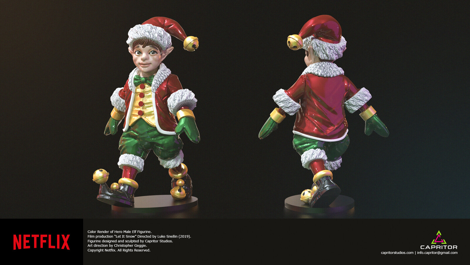 Hero "Male Elf" Figurine Color Render