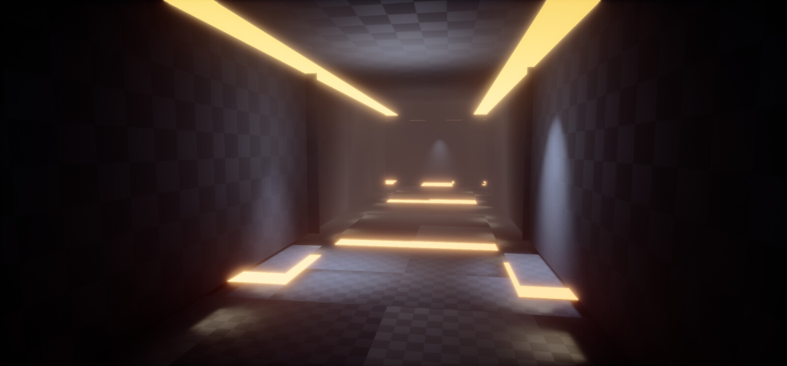 Basic Lighting and base mesh planes. These become tessellated within the Unreal Material shader 