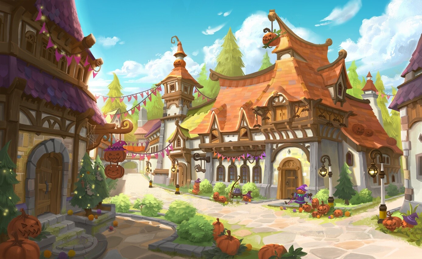 ArtStation Halloween village